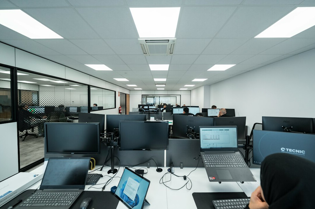 modern office with computers